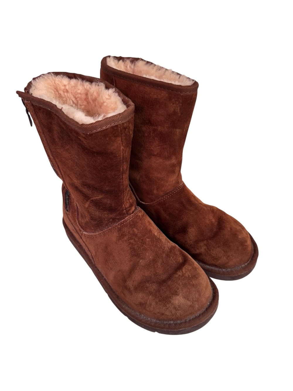 UGG Australia 5116 Chestnut Suede Shearling Zip Mid-Calf Boots Size 9